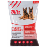 BLITZ Adult Turkey & Barley-Полнорационный сухой корм для взрослых собак всех пород с индейкой и ячменем 